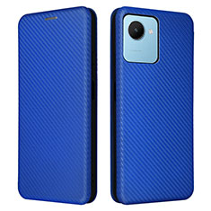 Leather Case Stands Flip Cover Holder L04Z for Realme Narzo 50i Prime Blue