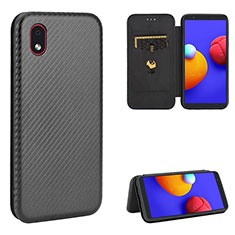 Leather Case Stands Flip Cover Holder L04Z for Samsung Galaxy A01 Core Black