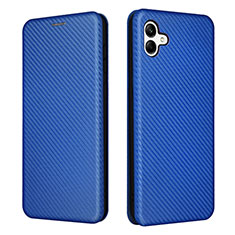 Leather Case Stands Flip Cover Holder L04Z for Samsung Galaxy A04E Blue