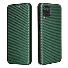 Leather Case Stands Flip Cover Holder L04Z for Samsung Galaxy A12 Green