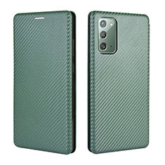 Leather Case Stands Flip Cover Holder L04Z for Samsung Galaxy Note 20 5G Green