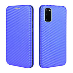 Leather Case Stands Flip Cover Holder L04Z for Samsung Galaxy S20 FE 5G Blue