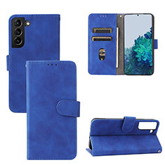Leather Case Stands Flip Cover Holder L04Z for Samsung Galaxy S21 5G Blue