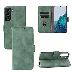 Leather Case Stands Flip Cover Holder L04Z for Samsung Galaxy S21 5G Green
