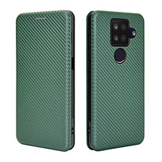 Leather Case Stands Flip Cover Holder L04Z for Sharp Aquos Sense4 Plus Green