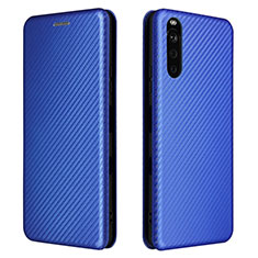 Leather Case Stands Flip Cover Holder L04Z for Sony Xperia 10 III Lite Blue