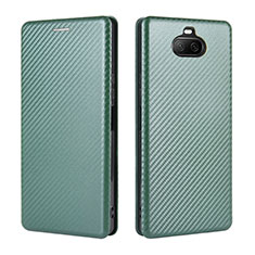 Leather Case Stands Flip Cover Holder L04Z for Sony Xperia 8 Green