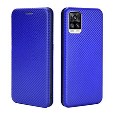 Leather Case Stands Flip Cover Holder L04Z for Vivo V20 (2021) Blue