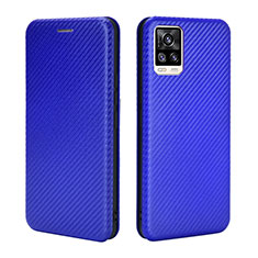 Leather Case Stands Flip Cover Holder L04Z for Vivo V20 Blue