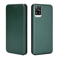 Leather Case Stands Flip Cover Holder L04Z for Vivo V20 Green