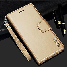 Leather Case Stands Flip Cover Holder L05 for Samsung Galaxy S21 5G Gold