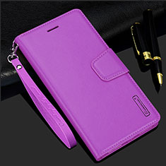 Leather Case Stands Flip Cover Holder L05 for Samsung Galaxy S21 5G Purple