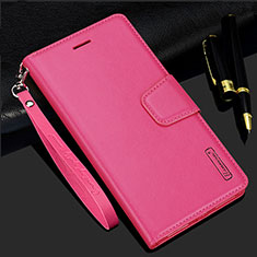 Leather Case Stands Flip Cover Holder L05 for Samsung Galaxy S21 Plus 5G Hot Pink