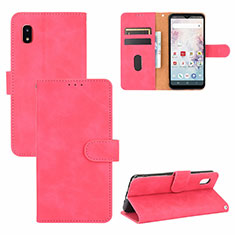 Leather Case Stands Flip Cover Holder L05Z for Samsung Galaxy A20 SC-02M SCV46 Hot Pink