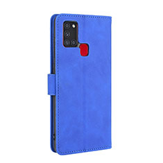 Leather Case Stands Flip Cover Holder L05Z for Samsung Galaxy A21s Blue