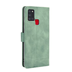 Leather Case Stands Flip Cover Holder L05Z for Samsung Galaxy A21s Green