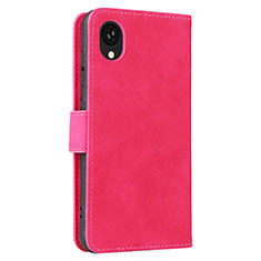 Leather Case Stands Flip Cover Holder L05Z for Samsung Galaxy A22 5G SC-56B Hot Pink