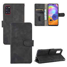 Leather Case Stands Flip Cover Holder L05Z for Samsung Galaxy A31 Black