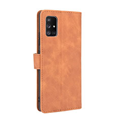 Leather Case Stands Flip Cover Holder L05Z for Samsung Galaxy A51 5G Brown