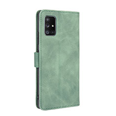 Leather Case Stands Flip Cover Holder L05Z for Samsung Galaxy A71 5G Green