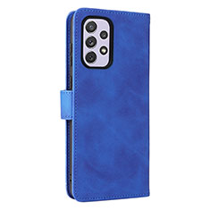 Leather Case Stands Flip Cover Holder L05Z for Samsung Galaxy A73 5G Blue