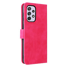 Leather Case Stands Flip Cover Holder L05Z for Samsung Galaxy A73 5G Hot Pink