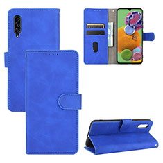 Leather Case Stands Flip Cover Holder L05Z for Samsung Galaxy A90 5G Blue