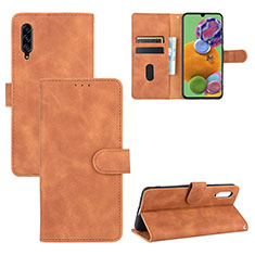 Leather Case Stands Flip Cover Holder L05Z for Samsung Galaxy A90 5G Brown