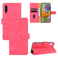 Leather Case Stands Flip Cover Holder L05Z for Samsung Galaxy A90 5G Hot Pink