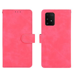 Leather Case Stands Flip Cover Holder L05Z for Samsung Galaxy A91 Hot Pink