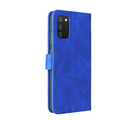 Leather Case Stands Flip Cover Holder L05Z for Samsung Galaxy M02s Blue