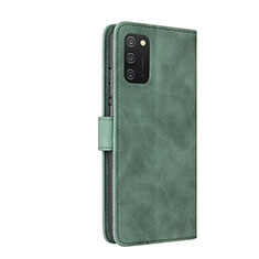 Leather Case Stands Flip Cover Holder L05Z for Samsung Galaxy M02s Green
