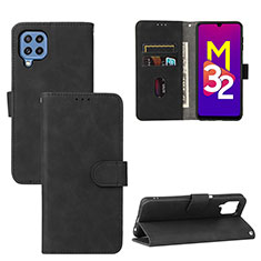 Leather Case Stands Flip Cover Holder L05Z for Samsung Galaxy M32 4G Black