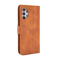Leather Case Stands Flip Cover Holder L05Z for Samsung Galaxy M32 5G Brown