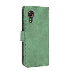 Leather Case Stands Flip Cover Holder L05Z for Samsung Galaxy XCover 5 SM-G525F Green
