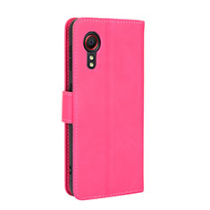 Leather Case Stands Flip Cover Holder L05Z for Samsung Galaxy XCover 5 SM-G525F Hot Pink