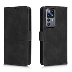 Leather Case Stands Flip Cover Holder L05Z for Xiaomi Mi 12T Pro 5G Black