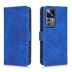 Leather Case Stands Flip Cover Holder L05Z for Xiaomi Mi 12T Pro 5G Blue
