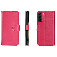 Leather Case Stands Flip Cover Holder L06 for Samsung Galaxy S21 5G Hot Pink