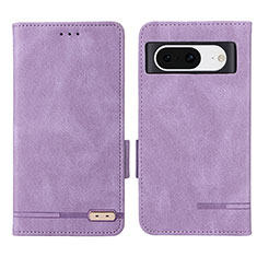 Leather Case Stands Flip Cover Holder L06Z for Google Pixel 8 5G Purple