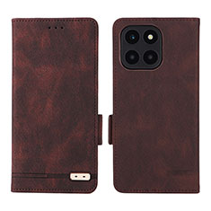 Leather Case Stands Flip Cover Holder L06Z for Huawei Honor X6a Brown
