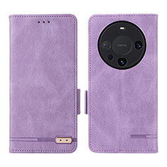 Leather Case Stands Flip Cover Holder L06Z for Huawei Mate 60 Purple