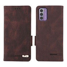 Leather Case Stands Flip Cover Holder L06Z for Nokia G310 5G Brown