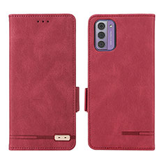 Leather Case Stands Flip Cover Holder L06Z for Nokia G42 5G Red