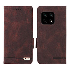 Leather Case Stands Flip Cover Holder L06Z for OnePlus 10 Pro 5G Brown
