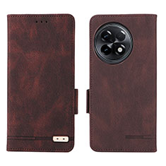 Leather Case Stands Flip Cover Holder L06Z for OnePlus 11R 5G Brown