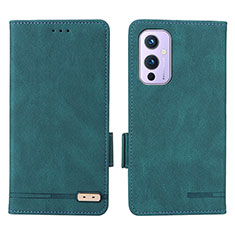 Leather Case Stands Flip Cover Holder L06Z for OnePlus 9 5G Green