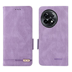 Leather Case Stands Flip Cover Holder L06Z for OnePlus Ace 2 Pro 5G Purple
