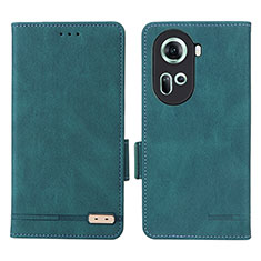 Leather Case Stands Flip Cover Holder L06Z for Oppo Reno11 5G Green