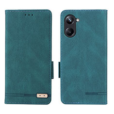 Leather Case Stands Flip Cover Holder L06Z for Realme 10 Pro 5G Green